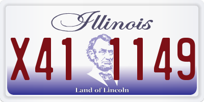 IL license plate X411149