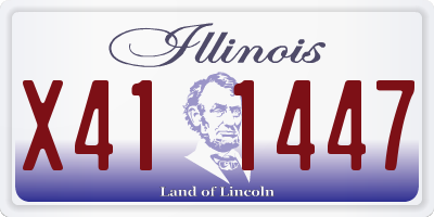 IL license plate X411447