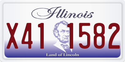 IL license plate X411582
