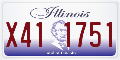 IL license plate X411751