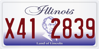 IL license plate X412839