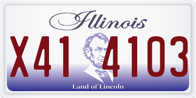 IL license plate X414103