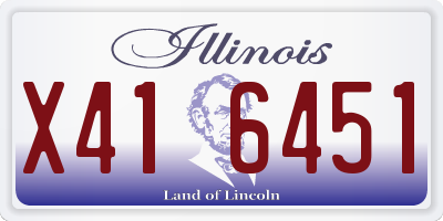 IL license plate X416451