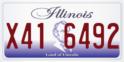 IL license plate X416492