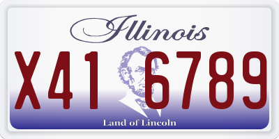 IL license plate X416789