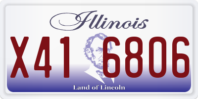 IL license plate X416806