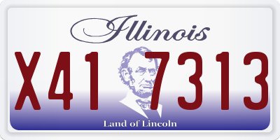 IL license plate X417313