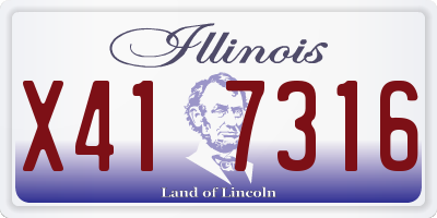 IL license plate X417316