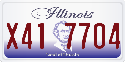 IL license plate X417704