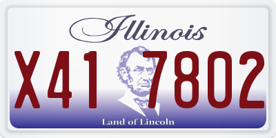 IL license plate X417802