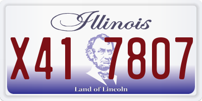 IL license plate X417807