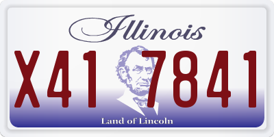 IL license plate X417841