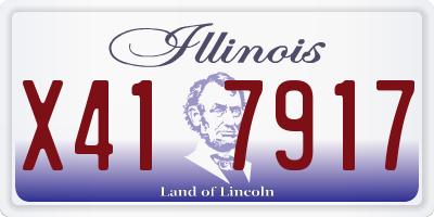 IL license plate X417917