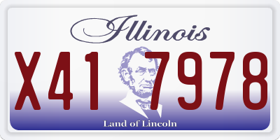 IL license plate X417978