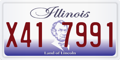IL license plate X417991