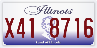 IL license plate X418716