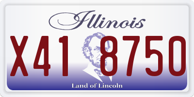IL license plate X418750