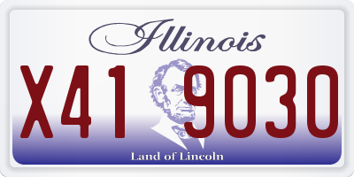 IL license plate X419030