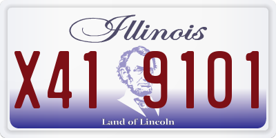 IL license plate X419101