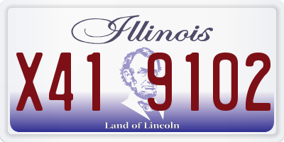IL license plate X419102