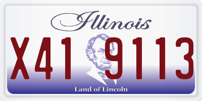 IL license plate X419113