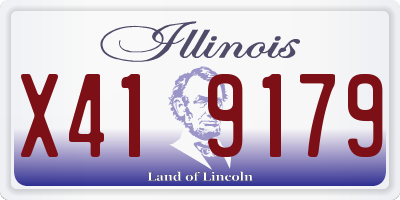IL license plate X419179