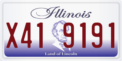 IL license plate X419191