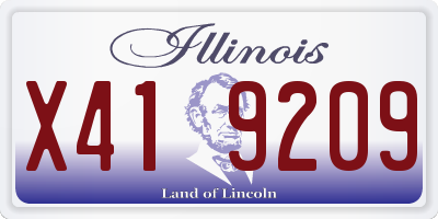 IL license plate X419209