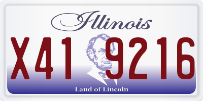 IL license plate X419216
