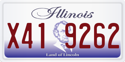 IL license plate X419262