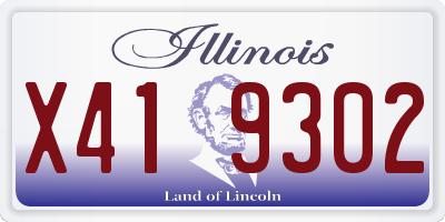 IL license plate X419302
