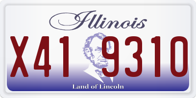 IL license plate X419310