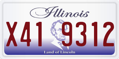 IL license plate X419312