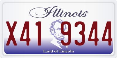 IL license plate X419344
