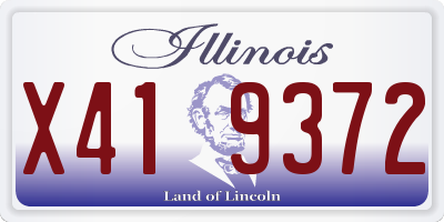 IL license plate X419372