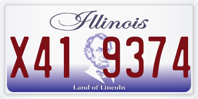 IL license plate X419374
