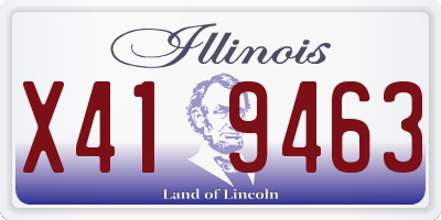 IL license plate X419463