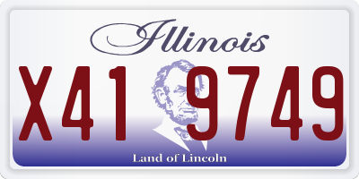 IL license plate X419749