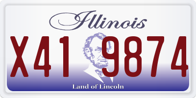 IL license plate X419874