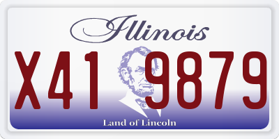 IL license plate X419879