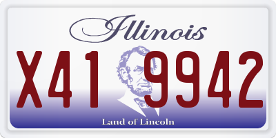 IL license plate X419942
