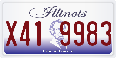 IL license plate X419983