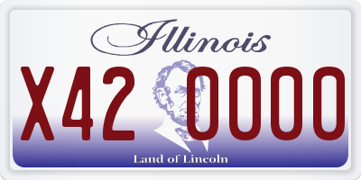IL license plate X420000