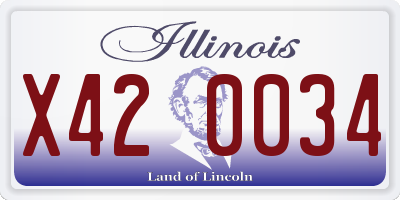IL license plate X420034