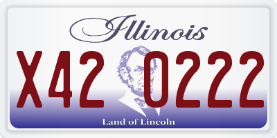 IL license plate X420222