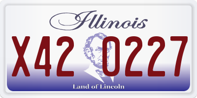 IL license plate X420227