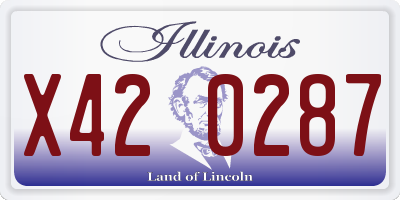 IL license plate X420287
