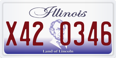 IL license plate X420346