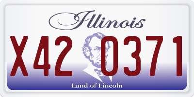 IL license plate X420371