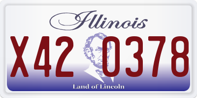 IL license plate X420378